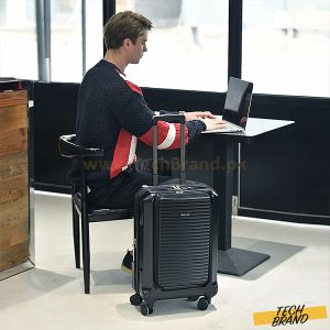 Simple trip Business trolly 4-wheels with USB Charging port and TSA Lock Fiber Body Cabin Size 21 inch