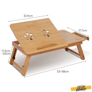 Medium Bamboo Laptop Table with Cooling Fan