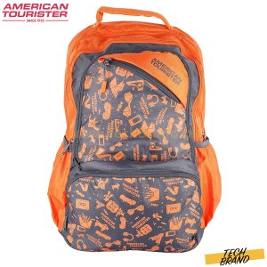 AMERICAN TOURISTER Large 35 L Backpack Doodle 01 Orange School Backpack For Girls & Boys