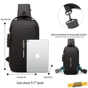 Fashion Crossbody Bag Anti-theft Sling Backpack With Password Lock