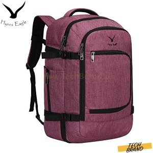 Hynes Eagle Travel Backpack 40L Flight Approved Carry on Backpack, Red Violet