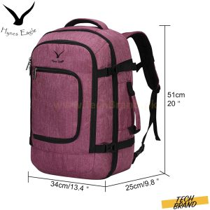 Hynes Eagle Travel Backpack 40L Flight Approved Carry on Backpack, Red Violet