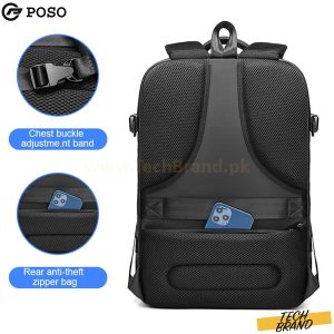 POSO 17.3 LAPTOP BACKPACK DAILY BUSINESS TRAVEL WITH USB PORT MODEL PS-660