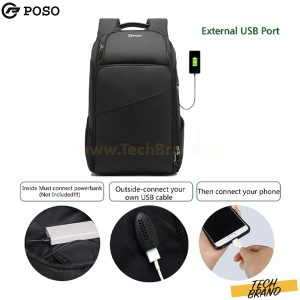 POSO 17″ Laptop Backpack TSA Travel Backpack black Model PS-655