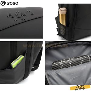 POSO 17″ Laptop Backpack TSA Travel Backpack black Model PS-655