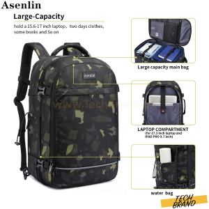 Asenlin 40L Travel Backpack - Flight Approved Water Resistant 17