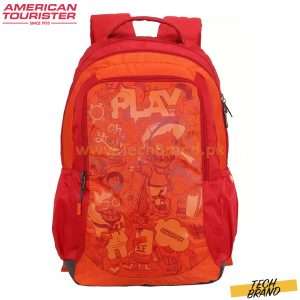 American Tourister Polyester Red Tango Plus 01 Amber Glow Backpack