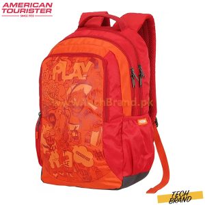 American Tourister Polyester Red Tango Plus 01 Amber Glow Backpack