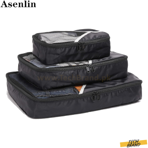 Asenlin Travel Packing Luggage Organizers Black Pack of 3