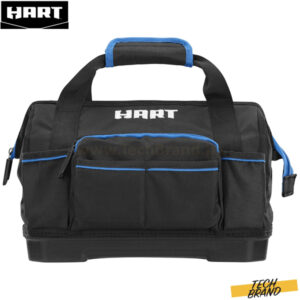 HART 14-inch Hard Bottom Tool Bag, Waterproof Base, 17 Pockets
