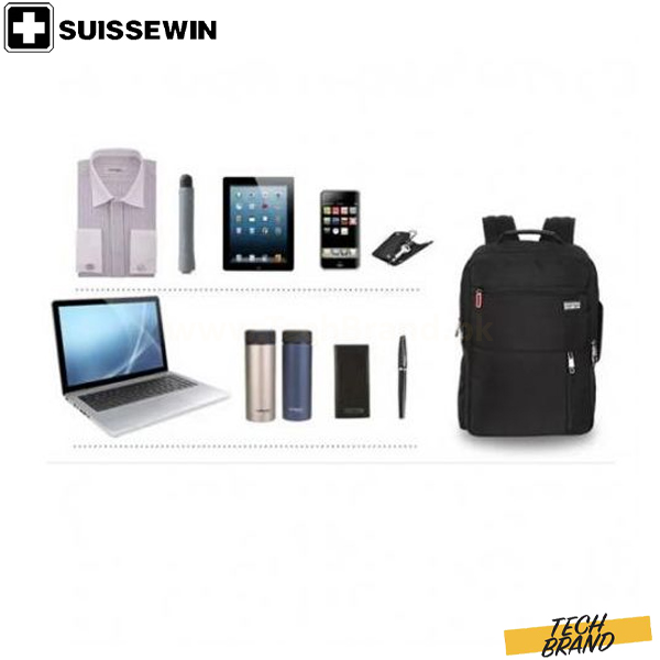 Suissewin 15.6″ Laptop Backpack Black SD6902 Suissewin 15.6″ Laptop Backpack Black SD6902