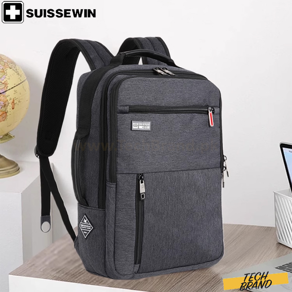 Suissewin 15.6″ Laptop Backpack Grey SD6902 Suissewin 15.6″ Laptop Backpack Grey SD6902