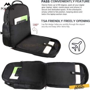 MATEIN Backpack for Men, Large Laptop Backpack with USB Port, Travel Backpacks for Women Student, Big College School Bookbag Water Resistant TSA Business Computer Bag Fit 17 Inch Notebook, Black