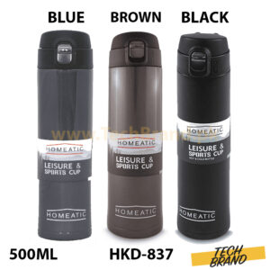 HOMEATIC 500ml Steel Water Bottle (HKD-837)