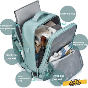 BUYLOR 15.6″ Travel Backpack With USB Port