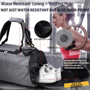 Gym Duffle Bag with Shoes Compartment 40L