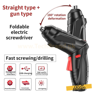Cordless Electric Screwdriver 47-in-1 Set with LED & Dual Handle