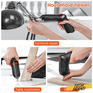 Cordless Electric Screwdriver 47-in-1 Set with LED & Dual Handle