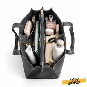 Women's Black Leather Tote Bag