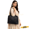Women's Black Leather Tote Bag