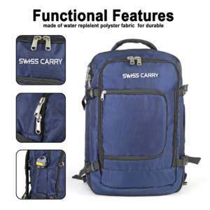 Swiss Carry Travel Backpack 40L Flight Approved SC-2927 Blue