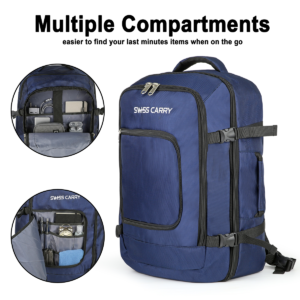 Swiss Carry Travel Backpack 40L Flight Approved SC-2927 Blue