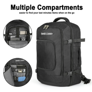 Swiss Carry Travel Backpack 40L Flight Approved Laptop Bag SC-2927 Black