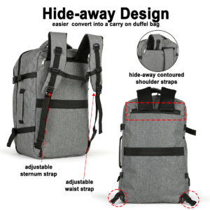 Swiss Carry Travel Backpack 40L Flight Approved SC-2927 Grey