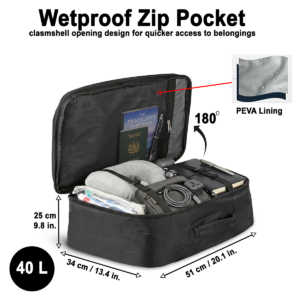Swiss Carry Travel Backpack 40L Flight Approved Laptop Bag SC-2927 Black